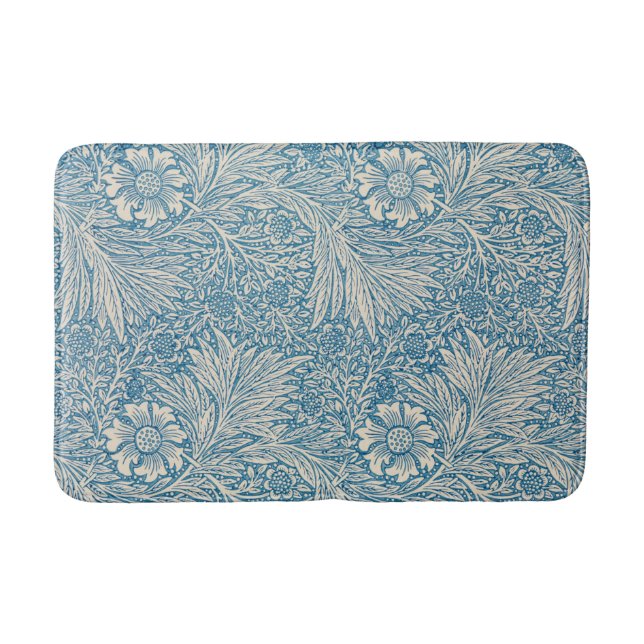 Blue Marigolds (by William Morris) Bath Mat (Front)