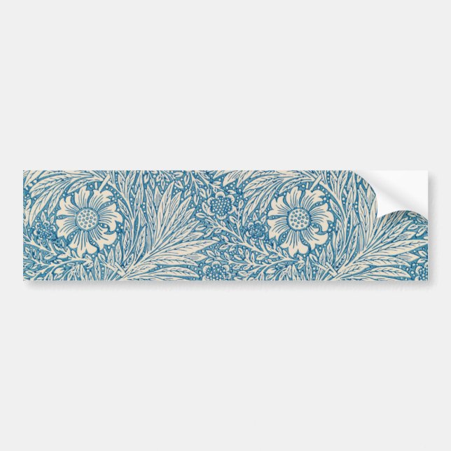 Blue Marigolds (by William Morris) Bumper Sticker (Front)