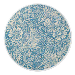 Blue Marigolds (by William Morris) Ceramic Knob