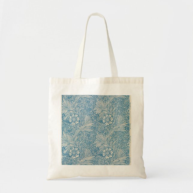 Blue Marigolds (by William Morris) Tote Bag (Front)