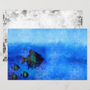 Blue marine scrapbook paper