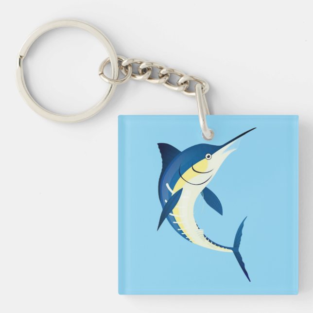 Blue Marlin Acrylic Keychain (Front)