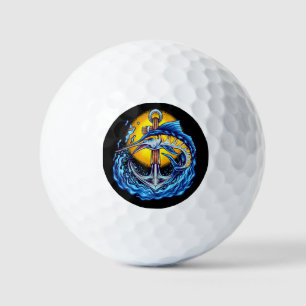 Blue Marlin, Anchor, Waves and Sun Golf Balls