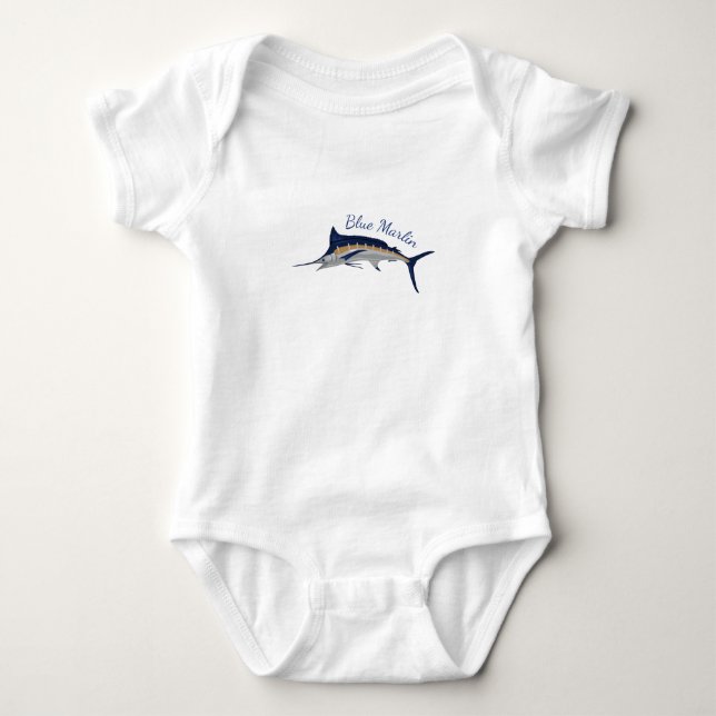 Blue Marlin Baby Bodysuit (Front)