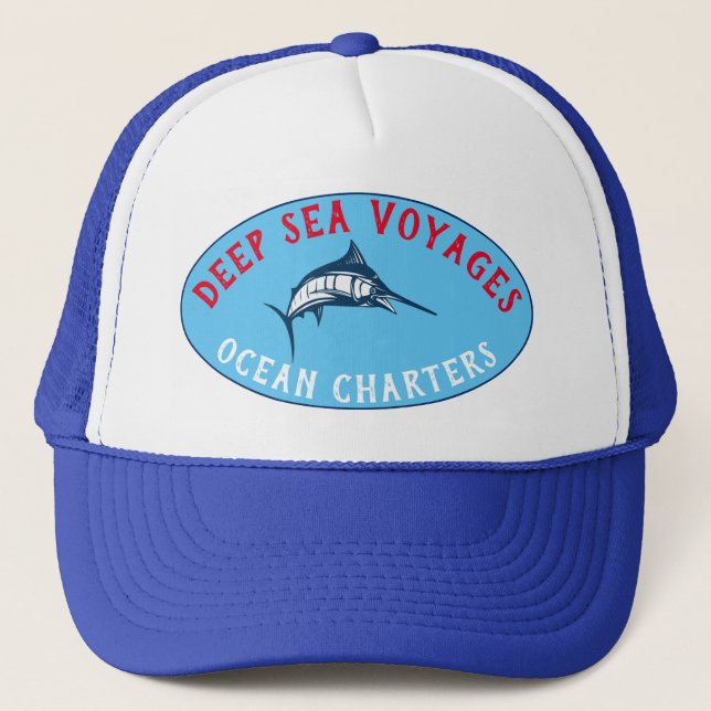 Blue Marlin Charter/Ocean Tournament Trucker Hat (Front)