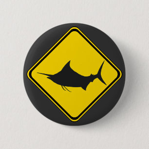 Blue Marlin Crossing! 6 Cm Round Badge