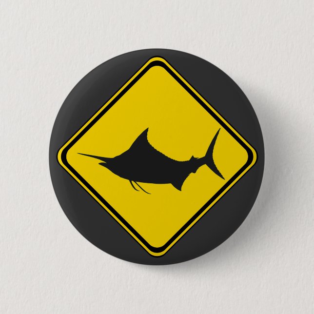 Blue Marlin Crossing! 6 Cm Round Badge (Front)