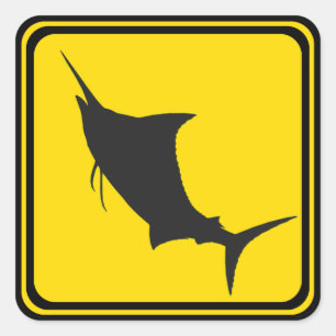 Blue Marlin Crossing! Square Sticker