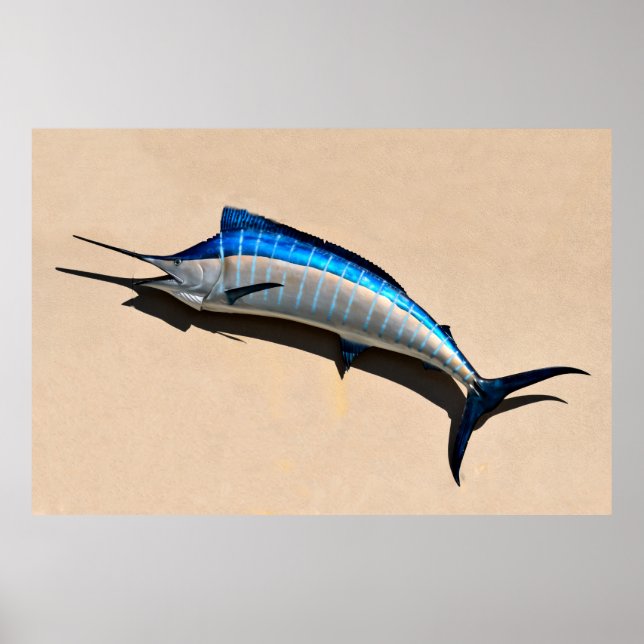 Blue Marlin Fish Mount Poster (Front)