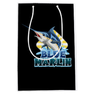 blue-marlin-fish-tshirt-with-carton-character medium gift bag