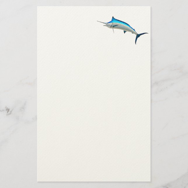 Blue Marlin Game Fish Stationery (Front)