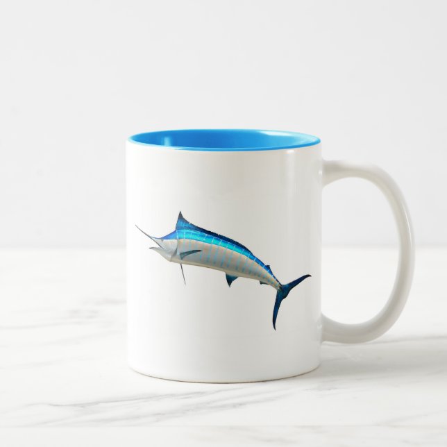 Blue Marlin Game Fish Two-Tone Coffee Mug (Right)