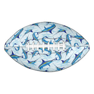 Blue Marlin Jumping out of Ocean American Football