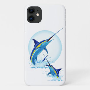 Blue Marlin Jumping out of Ocean iPhone 11 Case