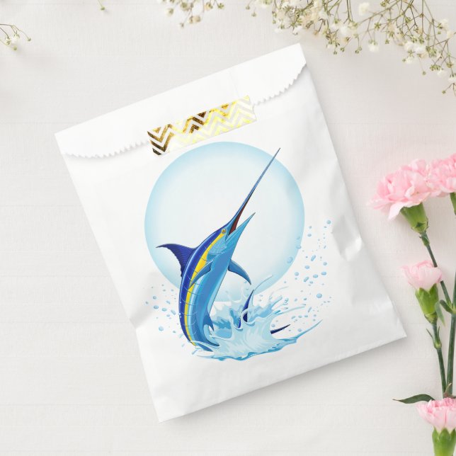 Blue Marlin Jumping out of Ocean Favour Bags (Sealed)