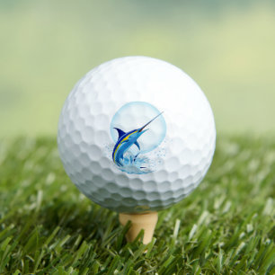 Blue Marlin Jumping out of Ocean Golf Balls