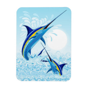 Blue Marlin Jumping out of Ocean Magnet