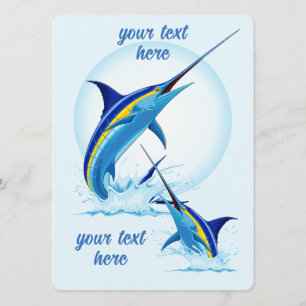 Blue Marlin Jumping out of Ocean Menu