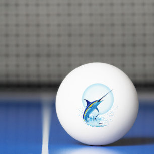 Blue Marlin Jumping out of Ocean Ping Pong Ball