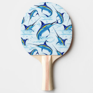 Blue Marlin Jumping out of Ocean Ping Pong Paddle