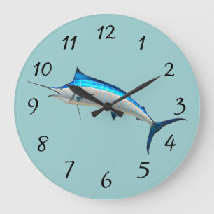 Blue Marlin Large Clock