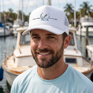 Blue Marlin Nautical Sailing Custom Trucker Hat