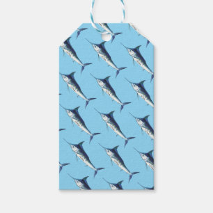 Blue Marlin on Carolina blue Gift Tags