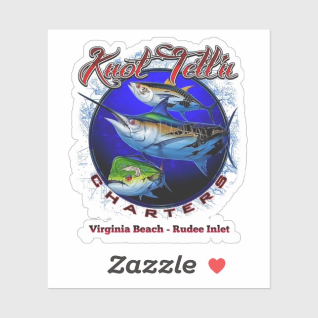 Blue Marlin Rip Art Logo Sticker (Sheet)