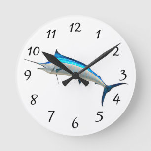 Blue Marlin Round Clock
