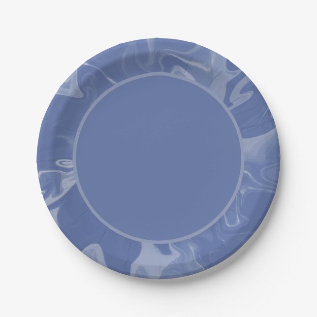 Blue Marmolated Paper Dishes (Front)