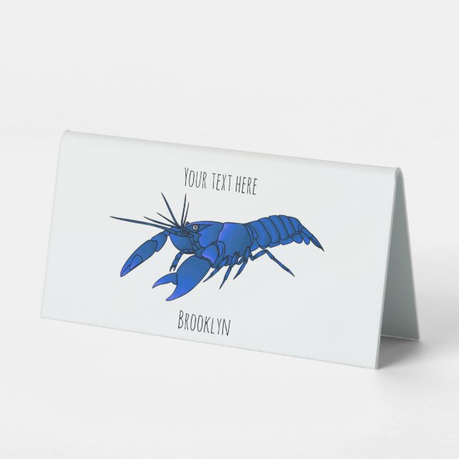 Blue marron crayfish cartoon illustration (Front)