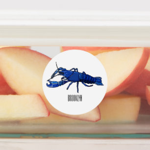 Blue marron crayfish cartoon illustration