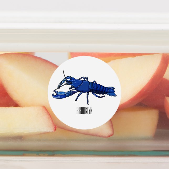 Blue marron crayfish cartoon illustration (Affixed)