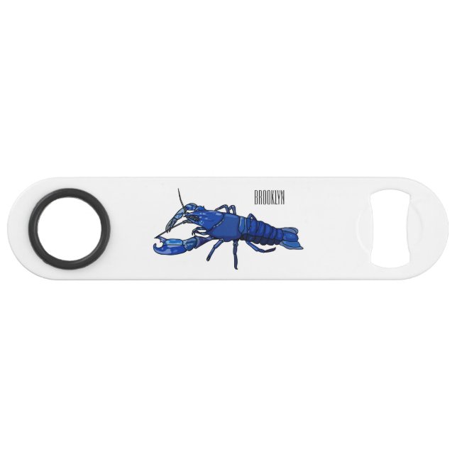 Blue marron crayfish cartoon illustration (Front (Horizontal))