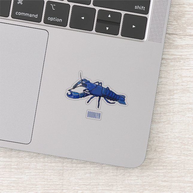 Blue marron crayfish cartoon illustration (Detail)