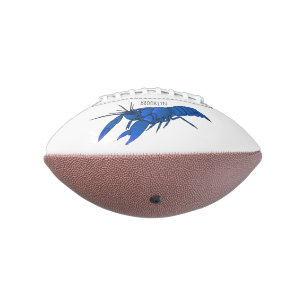 Blue marron crayfish cartoon illustration american football