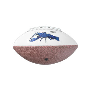 Blue marron crayfish cartoon illustration american football