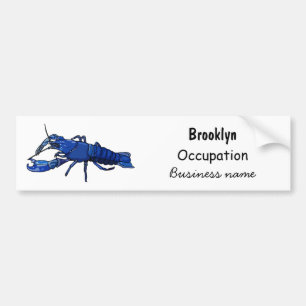 Blue marron crayfish cartoon illustration bumper sticker