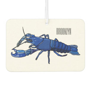 Blue marron crayfish cartoon illustration car air freshener