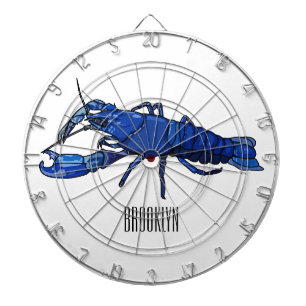Blue marron crayfish cartoon illustration dartboard