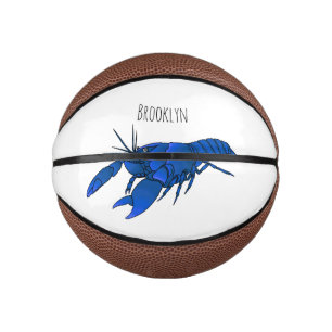 Blue marron crayfish cartoon illustration  mini basketball