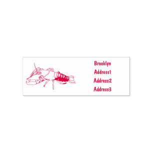 Blue marron crayfish cartoon illustration self-inking stamp