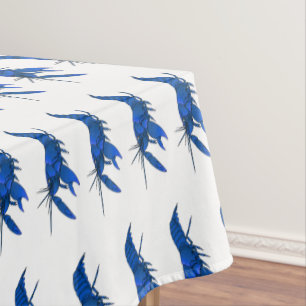 Blue marron crayfish cartoon illustration tablecloth