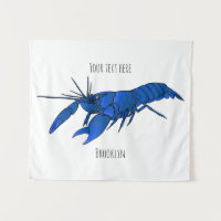 Blue marron crayfish cartoon illustration 