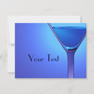 Blue Martini Cocktail Custom Announcements