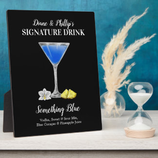 Blue Martini • PERSONALIZE this Signature Drink Pl Plaque
