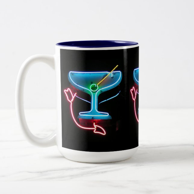 Blue Martini Two-Tone Coffee Mug (Left)