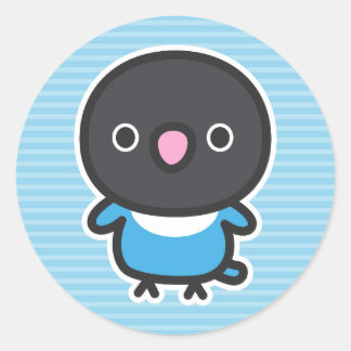 blue masked lovebird classic round sticker
