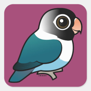 Blue Masked Lovebird Square Sticker