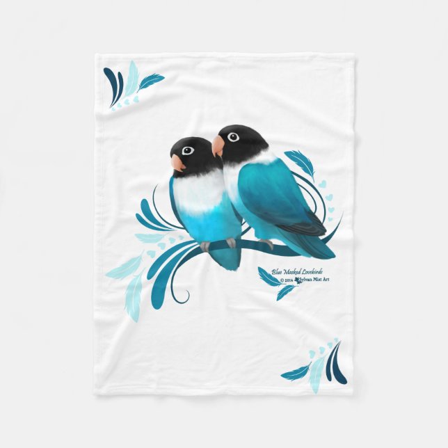 Blue Masked Lovebirds Blanket (Front)